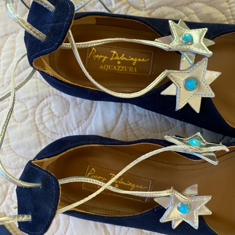 NWT Aquazzura x poppy deleningne flats - Picture 4 of 8